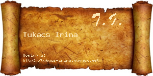 Tukacs Irina névjegykártya